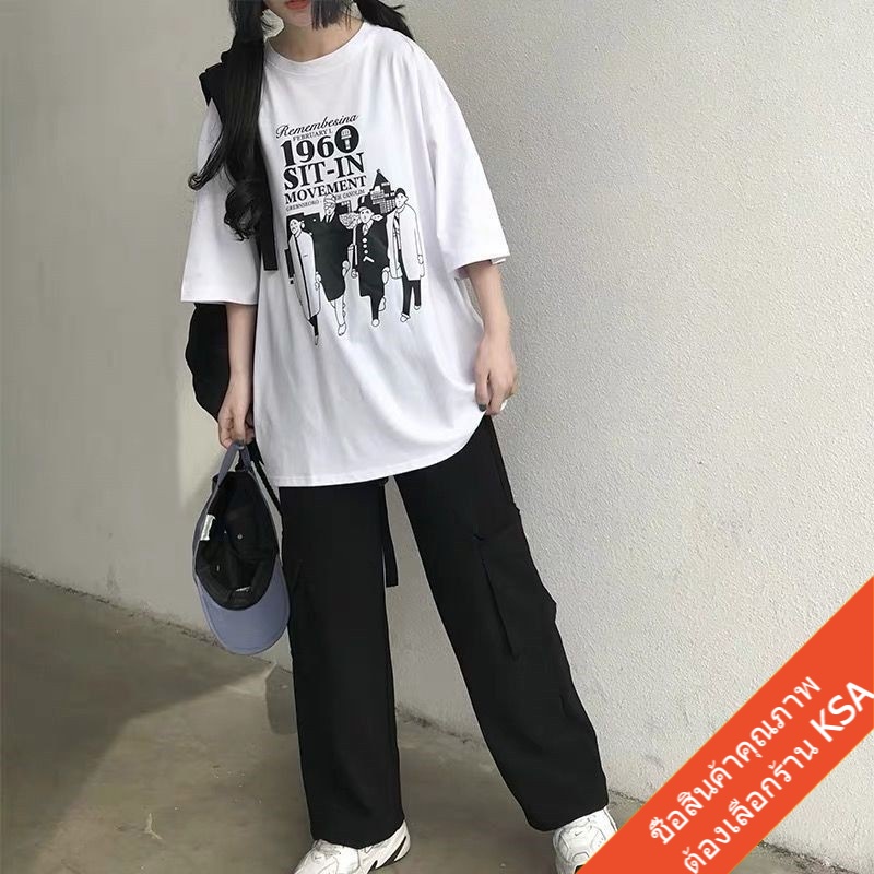 เสื้อยืดแขนสั้นสาวอวบ oversize เสื้อผ้าแฟชั่นเกาหลี เสื้อโอเวอร์ไซส์ผู้หญิง คนอ้วนลาย ฮิปฮอปสตรีท ราคาถูก ฤดูร้อนใหม่