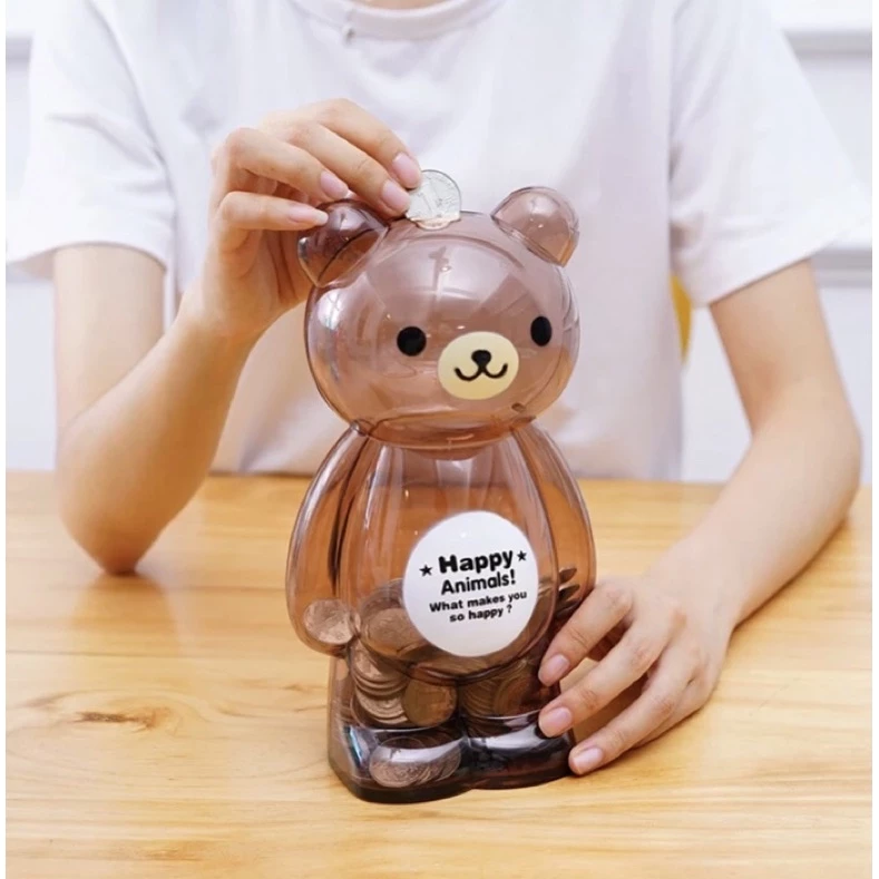 ออมสินเบบี้หมี/หมู/กบ ออมสินหมี ออมสินหมู ออมสินกบ ออมสินใส ออมสินใสเบบี้ กระปุกออมสิน ของขวัญ ออมเงิน — ของมงคลหมวดการเงินและโชคลาภ