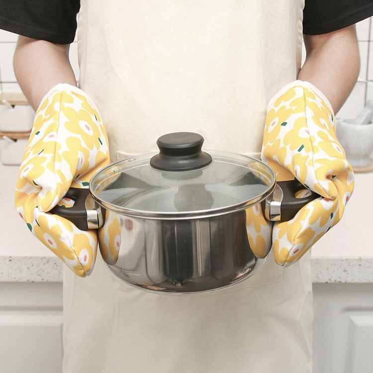 Y69HNYลด45Bพร้อมส่ง ถุงมือกันความร้อน ลายMarimekko ถุงมือเตาอบ ไมโครเวฟ