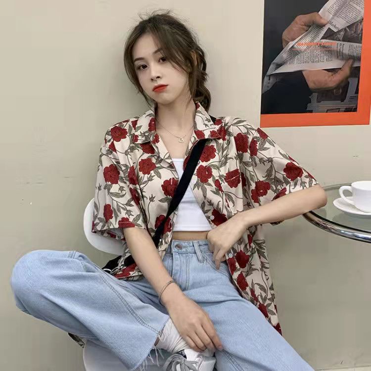 เสื้อเชิ้ตแขนสั้นผู้หญิง ใส่สบาย ทรงหลวม สไตล์เกาหลี เสื้อผ้าแฟชั่น มาใหม่ล่าสุด 2024