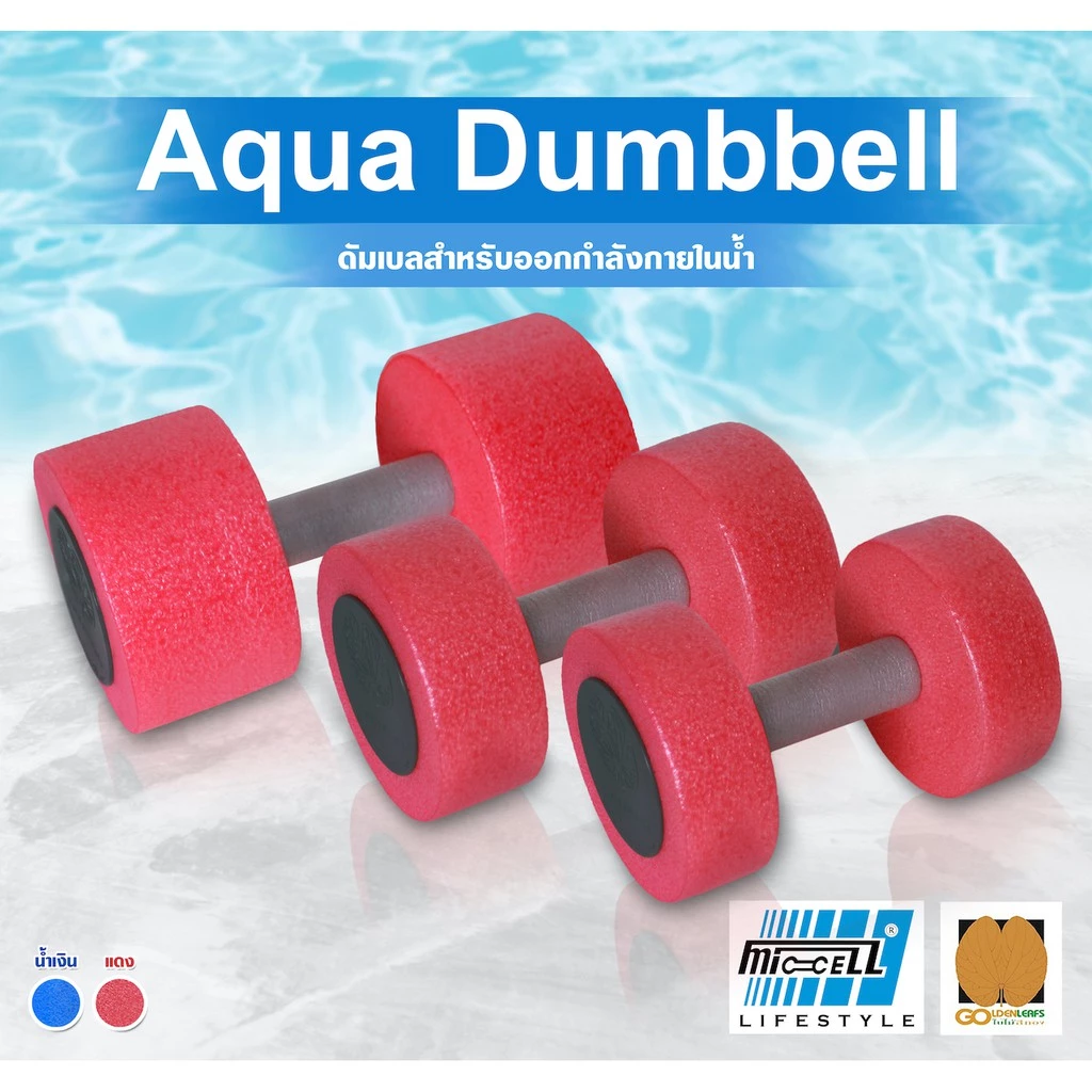 Aqua Dumbbell (Size M) ดัมเบลเล่นน้ำ ออกกำลังกายในน้ำ ขนาดกลาง จำนวน 1 คู่