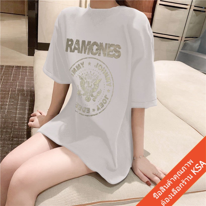 เสื้อยืดแขนสั้นสาวอวบ oversize เสื้อผ้าแฟชั่นเกาหลี เสื้อโอเวอร์ไซส์ผู้หญิง คนอ้วนลาย ฮิปฮอปสตรีท ราคาถูก ฤดูร้อนใหม่