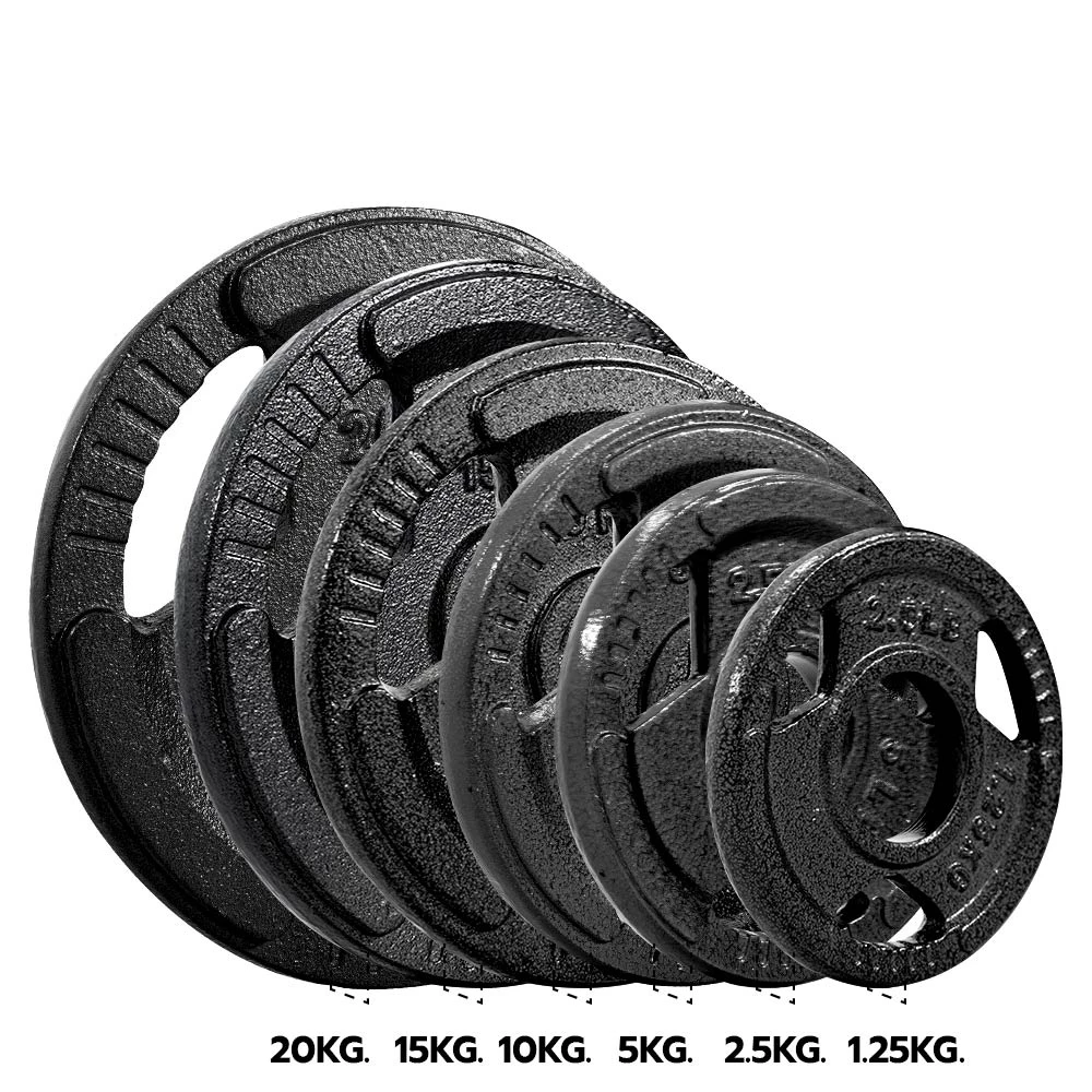 แผ่นน้ำหนัก ดัมเบล บาร์เบล Dumbbell Barbell Baking Plate Olympic 2 นิ้ว แบบมีรูจับ