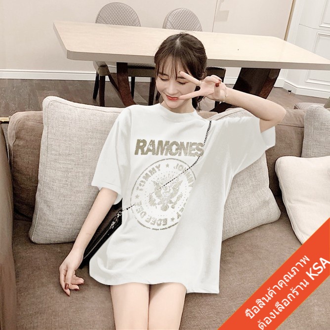 เสื้อยืดแขนสั้นสาวอวบ oversize เสื้อผ้าแฟชั่นเกาหลี เสื้อโอเวอร์ไซส์ผู้หญิง คนอ้วนลาย ฮิปฮอปสตรีท ราคาถูก ฤดูร้อนใหม่