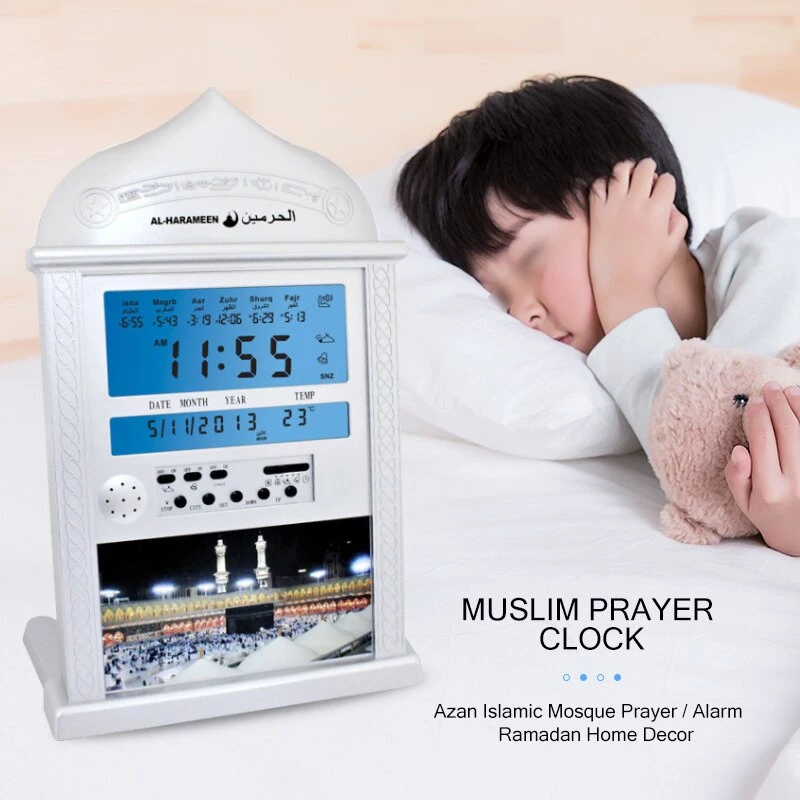 Ha-4004 นาฬิกาปลุกสวดมนต์ มุสลิม Qibla นาฬิกาปลุก อิสลาม มัสยิด อาซาน ปฏิทิน มุสลิม อธิษฐาน นาฬิกาแขวน นาฬิกาปลุก รอมฎอน ตกแต่งบ้าน — ของมงคลหมวดพิธีและความเชื่อ