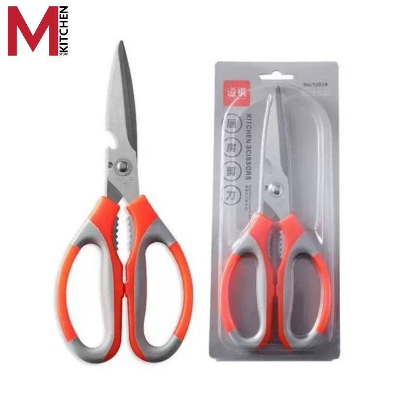 M KITCHEN YJ024 กรรไกร กรรไกรทำอาหาร สแตนเลส 3in1 สามรถเปิดขวดได้ (C0)