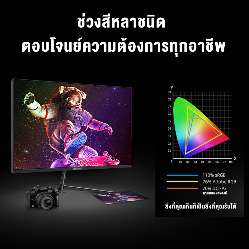ML จอมอนิเตอร์ 24นิ้ว จอคอม 75HZ หน้าจอโค้ง จอเกมมิ่ง LED Gaming monitor จอมอนิเตอร์เกมมิ่ง VGA HDMI จอมอนิเตอร์