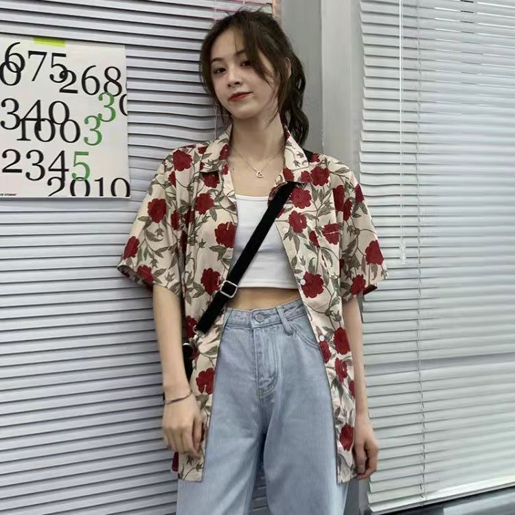 เสื้อเชิ้ตแขนสั้นผู้หญิง ใส่สบาย ทรงหลวม สไตล์เกาหลี เสื้อผ้าแฟชั่น มาใหม่ล่าสุด 2024