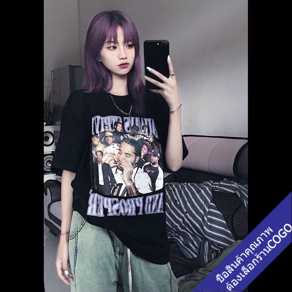 เสื้อยืดแขนสั้นสไตล์เกาหลี oversize เสื้อผ้าแฟชั่นสาวอวบ  เสื้อโอเวอร์ไซส์ผู้หญิง สกรีนลายวินเทจ ไซส์ใหญ่ XXL