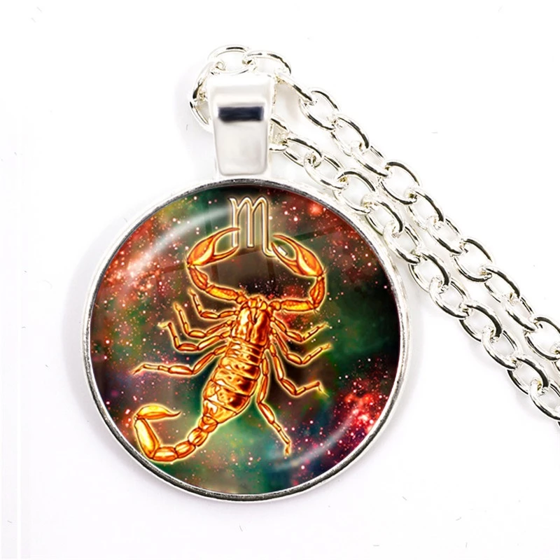 ใหม่แฟชั่น Esoteric 12 Constellations สร้อยคอแก้ว Leo Virgo Libra ราศีราศีราศีจี้สร้อยคอสําหรับผู้หญิงผู้ชาย — ของมงคลหมวดราศีและนักษัตร
