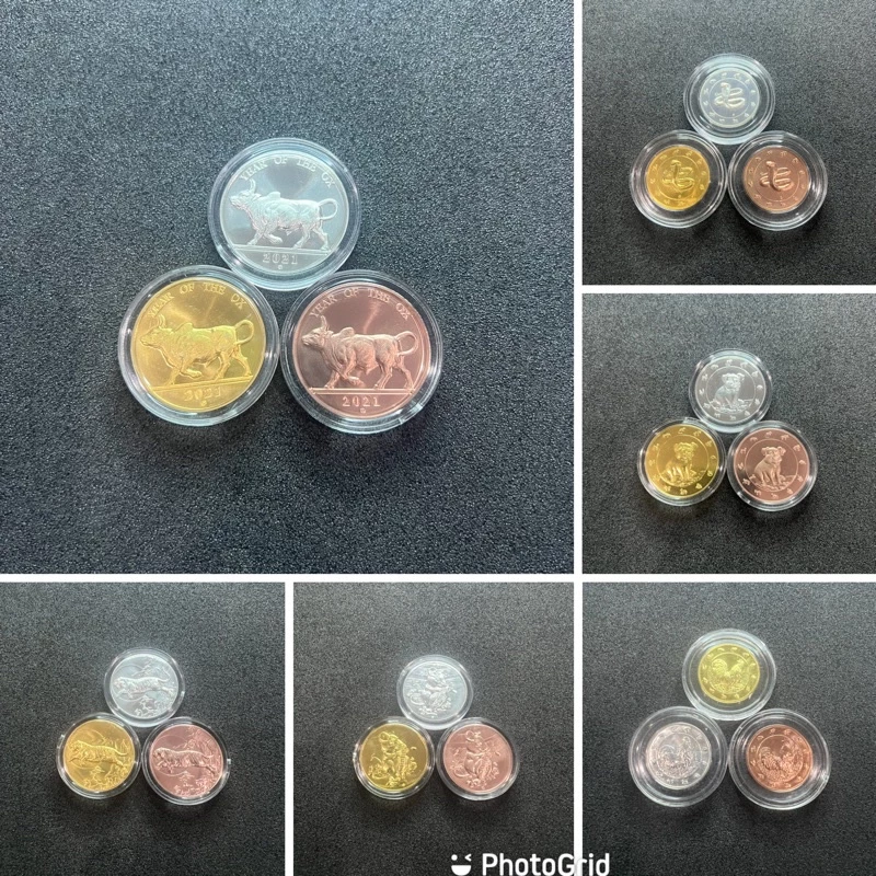 เหรียญนักษัตร ครบชุด 3 เหรียญ — ของมงคลหมวดราศีและนักษัตร