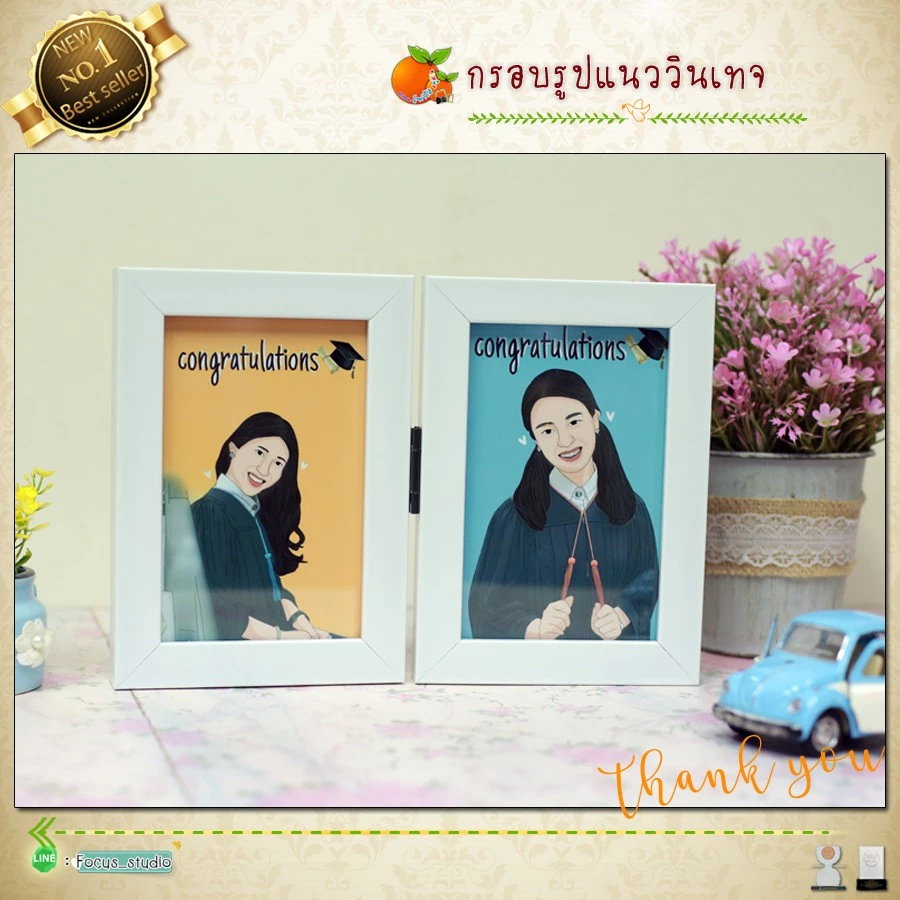 กรอบรูปบานพับ พร้อมอัดรูป+ กรอบคู่ กรอบเดี่ยว ของขวัญ ของฝาก ของที่ระลึก กรอบแต่งงาน กรอบรูปน่ารัก — ของมงคลหมวดความรักและความสัมพันธ์