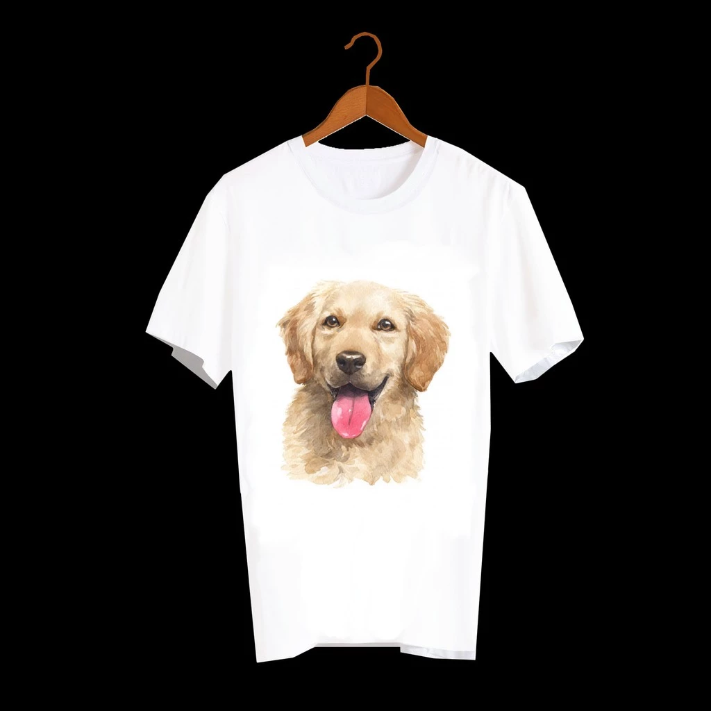 DGR006 golden retriever เสื้อลายหมา เสื้อยืดสกรีนลายหมา โอเวอร์ไซส์สกรีนลาย สกรีนลายน้องหมา ลายสัตว์