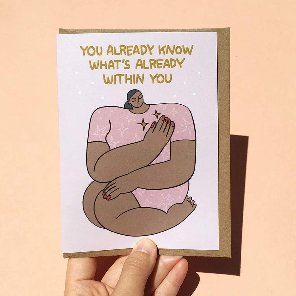 การ์ดให้กำลังใจ You Already Know What's Already Within You ลายผู้หญิง การ์ด คำพูดซึ้งๆ | heartwarming Encouragement card — ของมงคลหมวดไลฟ์สไตล์และของขวัญ