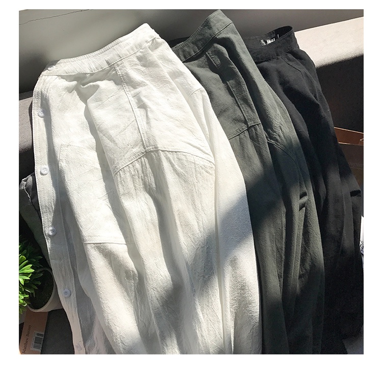 เสื้อเชิ้ต แขนยาว สีพื้น มีปก เสื้อเชิ้ตผู้ชาย สไตล์เกาหลี ฮ่องกง ญี่ปุ่น SC5148