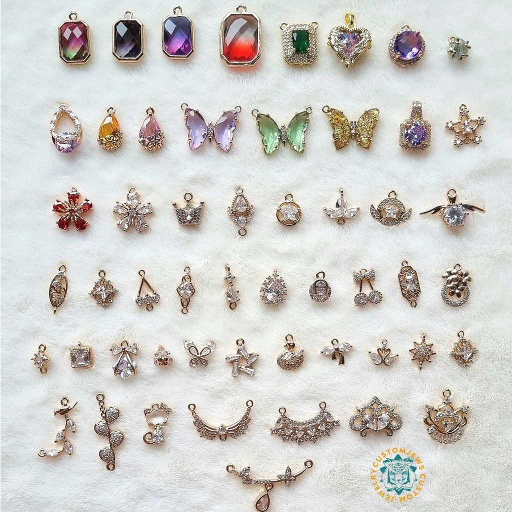 (เซ็ท2/2) จี้ จี้เพชร จี้กระจก เสริมดวง DIY จี้ตกแต่ง ทำต่างหู สายแมส สีประจำวันเกิด (1ชิ้น) — ของมงคลหมวดไลฟ์สไตล์และของขวัญ