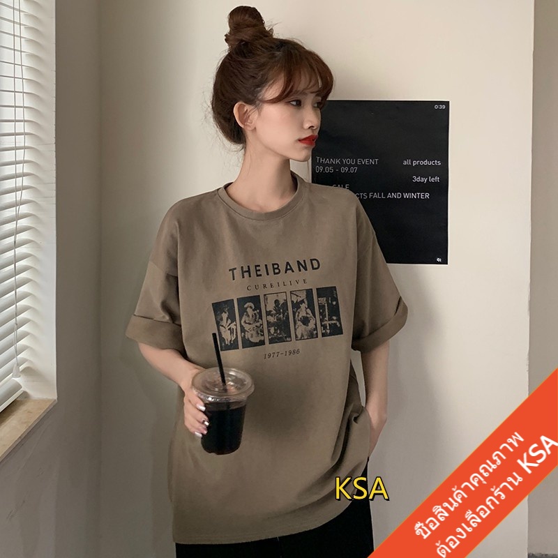 เสื้อยืดสกรีนลายวินเทจ oversize เสื้อผ้าแฟชั่นสาวอวบ เสื้อโอเวอร์ไซส์ผู้หญิง ไซส์ใหญ่  สินค้าใหม่  เนื้อผ้านิ่มๆใส่สบาย