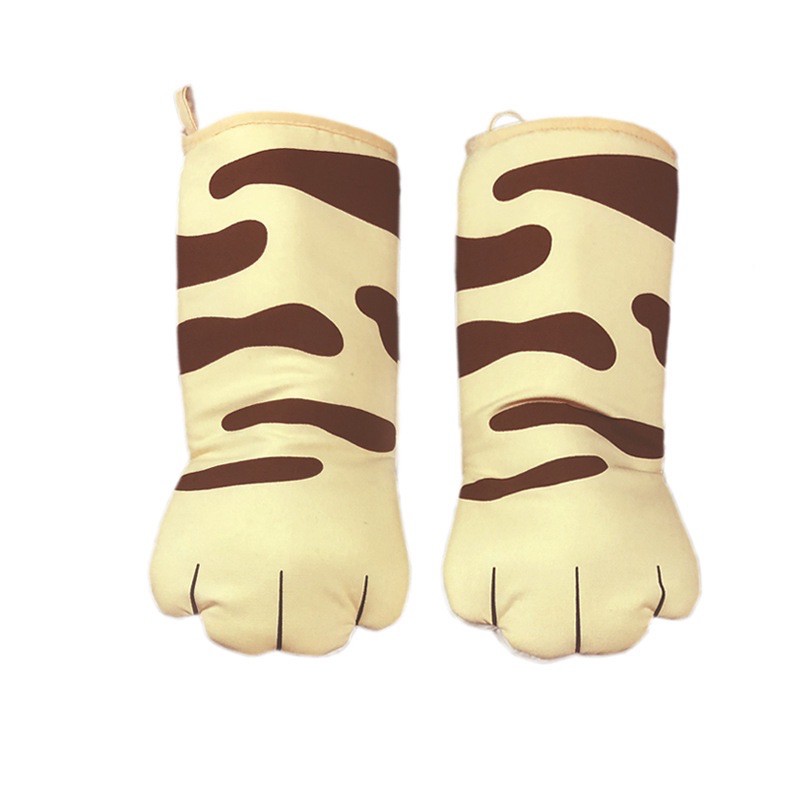 ถุงมือกันความร้อนอุ้งเท้าแมว3D ถุงมือเตาอบ ไมโครเวฟ