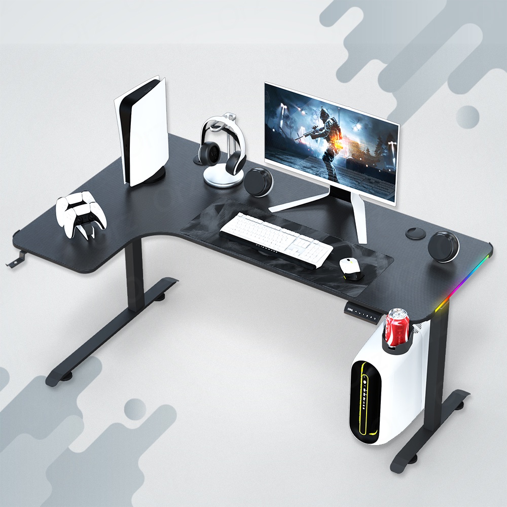 9Gadget  รับประกัน 1 ปี  โต๊ะเกมมิ่ง ปรับระดับไฟฟ้า เพื่อสุขภาพ เกมส์ ทำงาน คอมพิวเตอร์ คอม  Ergonomic Electric Gaming Table Gamer Desk L