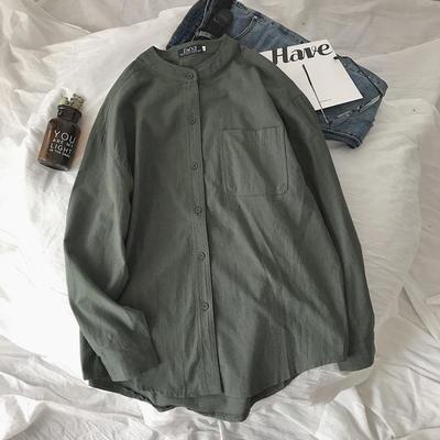 เสื้อเชิ้ต แขนยาว สีพื้น มีปก เสื้อเชิ้ตผู้ชาย สไตล์เกาหลี ฮ่องกง ญี่ปุ่น SC5148