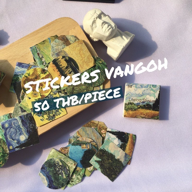 สติ๊กเกอร์vangogh น่ารักมากๆในกล่องมีเกือบ50ชิ้นสามารถนำไปติดสมุดติดโน๊ตบุ๊คก็ได้สำหรับคนชื่นชอบผลงานศิลปะ
