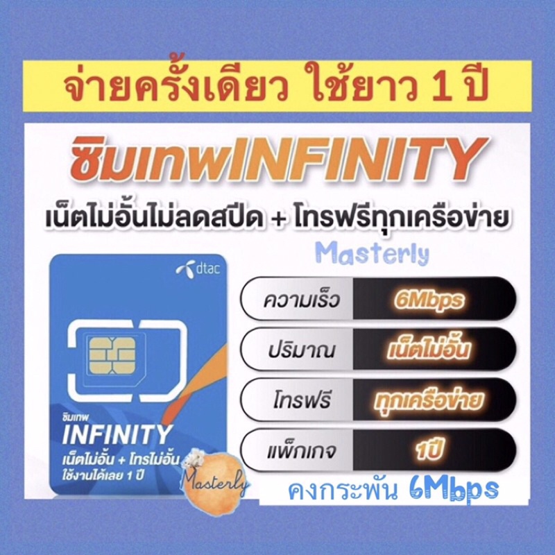 Masterly 1  158 โค้ดลดเพิ่ม 2025 25CCB100020XTRA1000 Dtac Infinity ซิมเทพ ดีแทค อินฟินิตี้ เน็ตโทรฟรีไม่อั้น