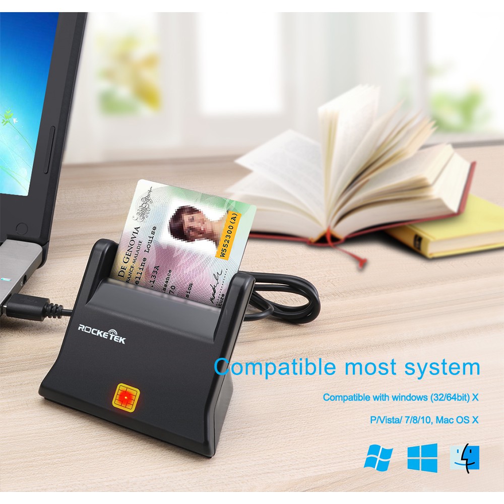 เครื่องอ่านบัตรประชาชน บัตรสมาร์ทการ์ด ID Card  Smart Card Reader รุ่น RockeTek RTSCR2  ICT2562