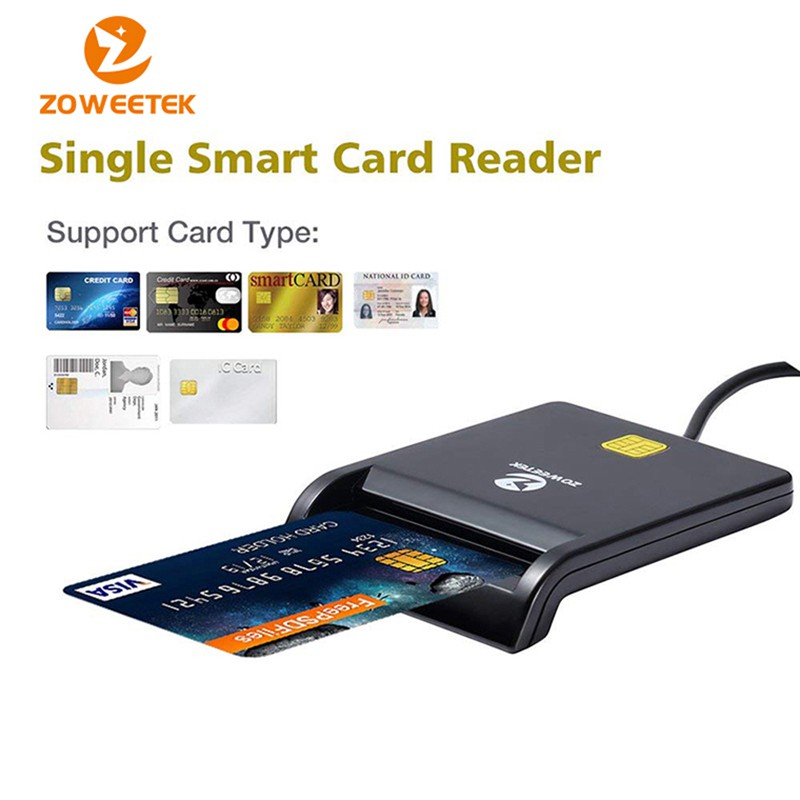 พร้อมส่งZoweetek เครื่องอ่านการ์ดอัจฉริยะ EMV USB 20 ISO 7816 สําหรับ ID IC ATM Smart Card ZW120261 เครื่องอ่านบัตรประชาชน