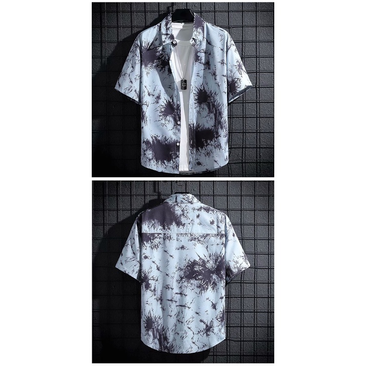 Suikone 2022 เสื้อเชิ้ตแขนสั้นผู้ชายใหม่ฤดูร้อนบางพิมพ์ปกบางด้านบนเกาหลีแฟชั่นลำลองแขนสั้นเสื้อยืด
