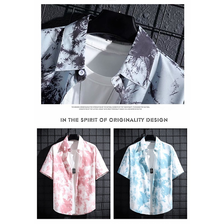 Suikone 2022 เสื้อเชิ้ตแขนสั้นผู้ชายใหม่ฤดูร้อนบางพิมพ์ปกบางด้านบนเกาหลีแฟชั่นลำลองแขนสั้นเสื้อยืด