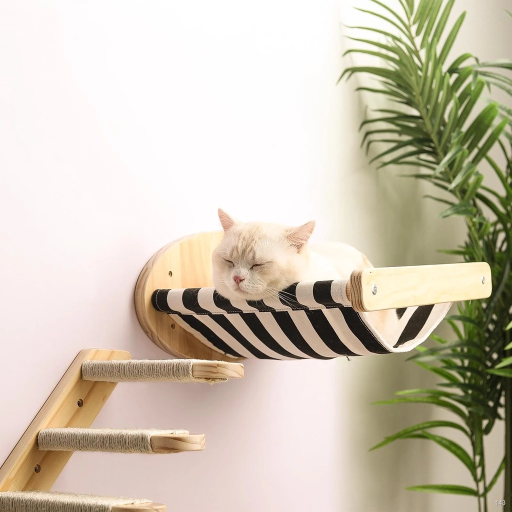 กรอบปีนแมว☢ไม้สน DIY แมวปีนเขากรอบแมวแขวนผนังแมวโพสต์เกาแมวเปลญวนบันไดห้องแคปซูลอวกาศของเล่นแมว