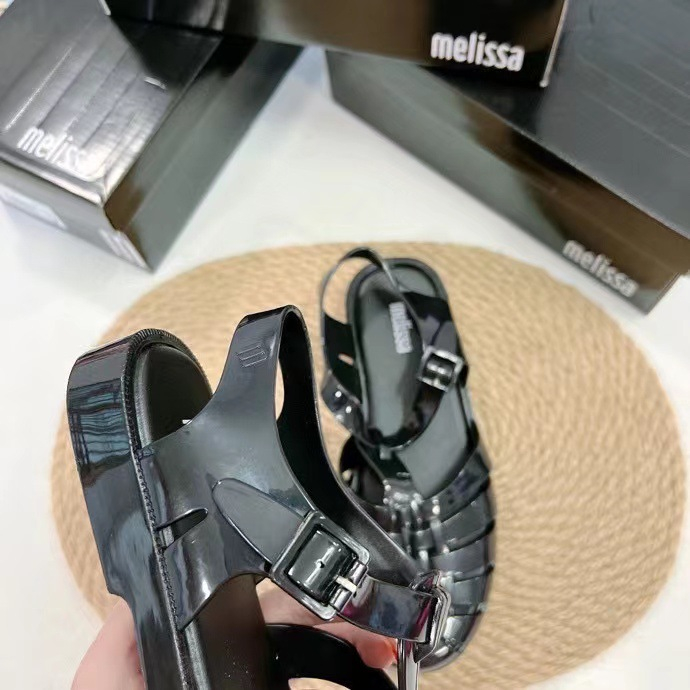 ขายร้อน melissaรองเท้าโรมันทอย้อนยุคสไตล์ใหม่รองเท้าผู้หญิงเยลลี่