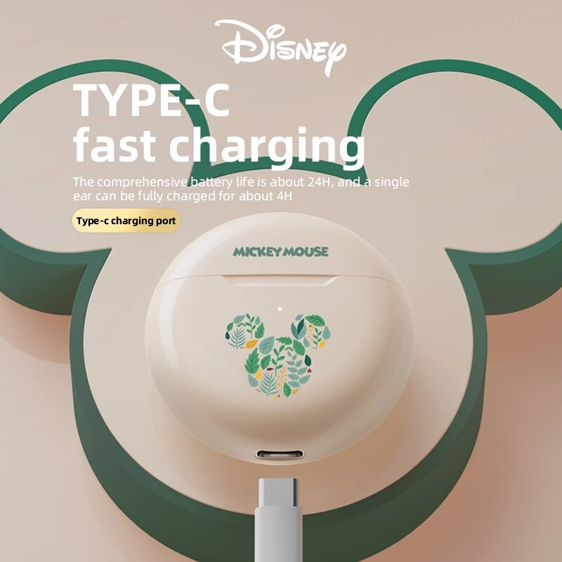 Disney F9 หูฟังบลูทูธไร้สาย 52 เสียงสเตอริโอ HD Call HIFI พร้อมไมโครโฟน