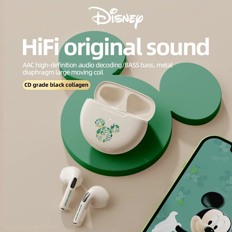 Disney F9 หูฟังบลูทูธไร้สาย 52 เสียงสเตอริโอ HD Call HIFI พร้อมไมโครโฟน