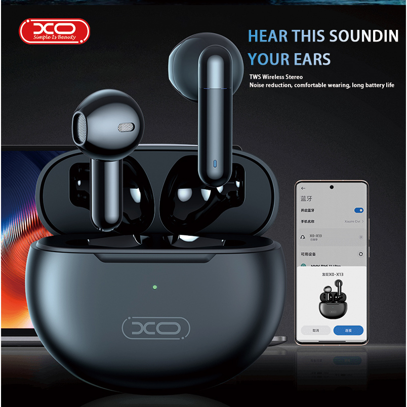 XOX13 หูฟังบลูทูธ TWS Bluetooth V53 หูฟังบลูทูธไร้สาย พร้อมกล่องชาร์จ เปิดและเชื่อมต่ออัตโนมัติ