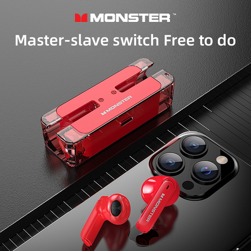 Monster XKT08 TWS Bluetooth 53 หูฟังสเตอริโอไร ้ สาย Smart Touch Low Latency ตัดเสียงรบกวนไร ้ สายกันน ้ ํา