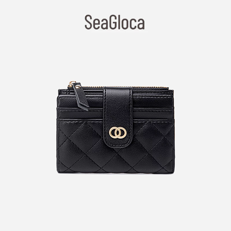 Seagloca ใหม่ กระเป๋าสตางค์ ใบสั้น หรูหรา พร้อมช่องใส่บัตร สําหรับผู้หญิง
