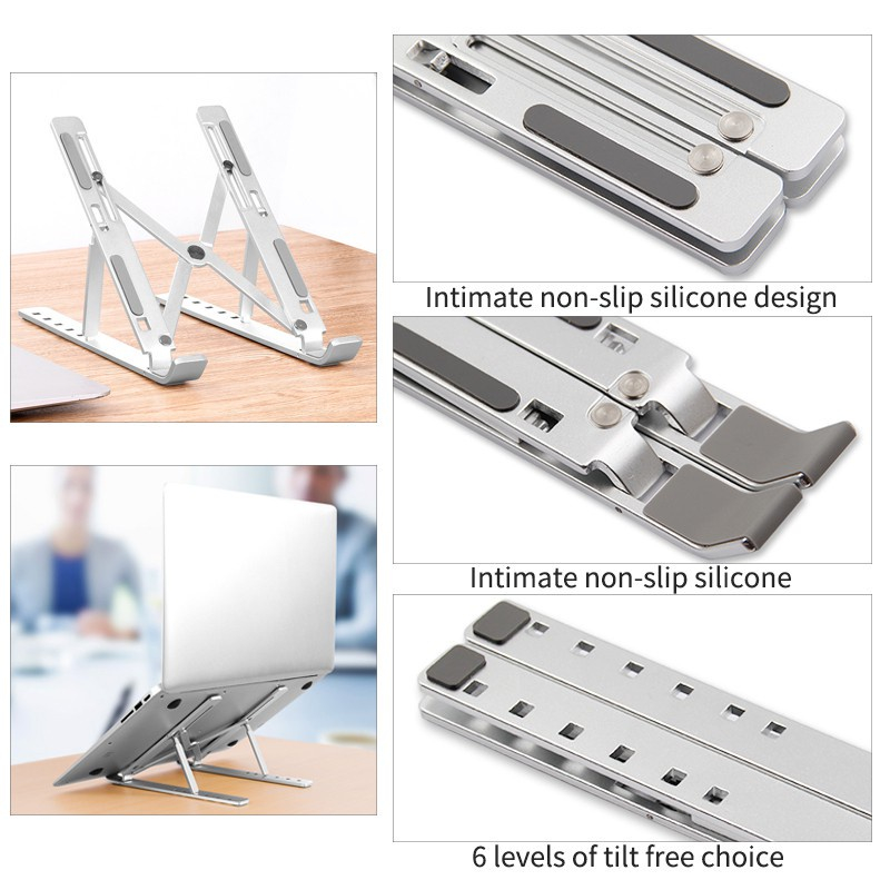 OSCROP แท่นวางโน๊ตบุ๊ค ขาตั้งโน๊ตบุ๊คพกพา Notebook Laptop Stand ที่วางโน๊ตบุ๊ค ที่วางแล็ปท็อป  ปรับความสูงได้สองเท่า