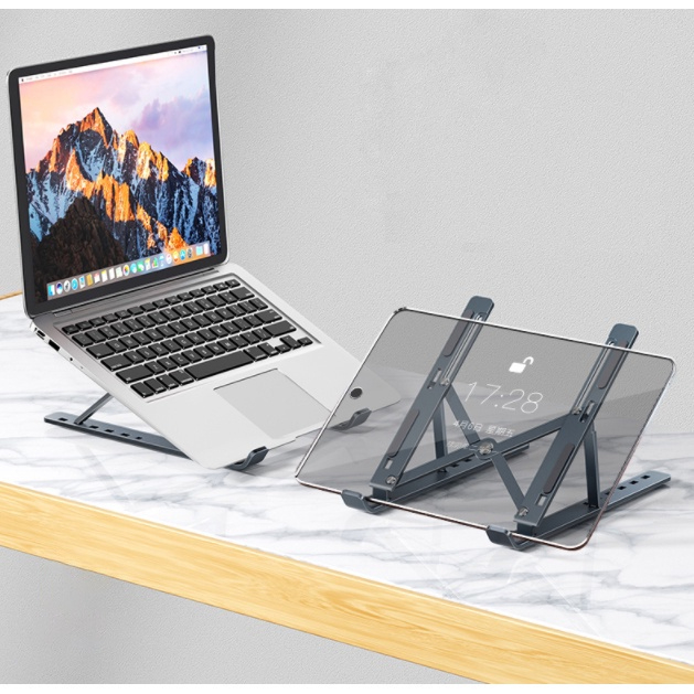 OSCROP แท่นวางโน๊ตบุ๊ค ขาตั้งโน๊ตบุ๊คพกพา Notebook Laptop Stand ที่วางโน๊ตบุ๊ค ที่วางแล็ปท็อป  ปรับความสูงได้สองเท่า