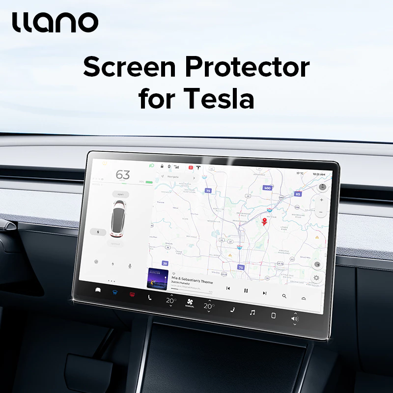 ฟิล์มกระจกนิรภัย Tesla Model 3 Llano กันรอยหน้าจอ