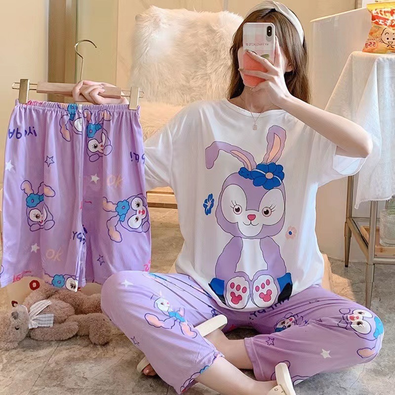  พร้อมส่ง ชุดนอนเซ็ท 3 ชิ้น ชุดนอนน่ารัก ชุดนอนแฟชั่น สไตล์เกาหลี ลายการ์ตูน Free Size Womens pajamasLittleStar1