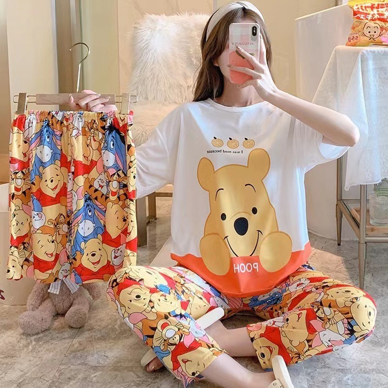  พร้อมส่ง ชุดนอนเซ็ท 3 ชิ้น ชุดนอนน่ารัก ชุดนอนแฟชั่น สไตล์เกาหลี ลายการ์ตูน Free Size Womens pajamasLittleStar1