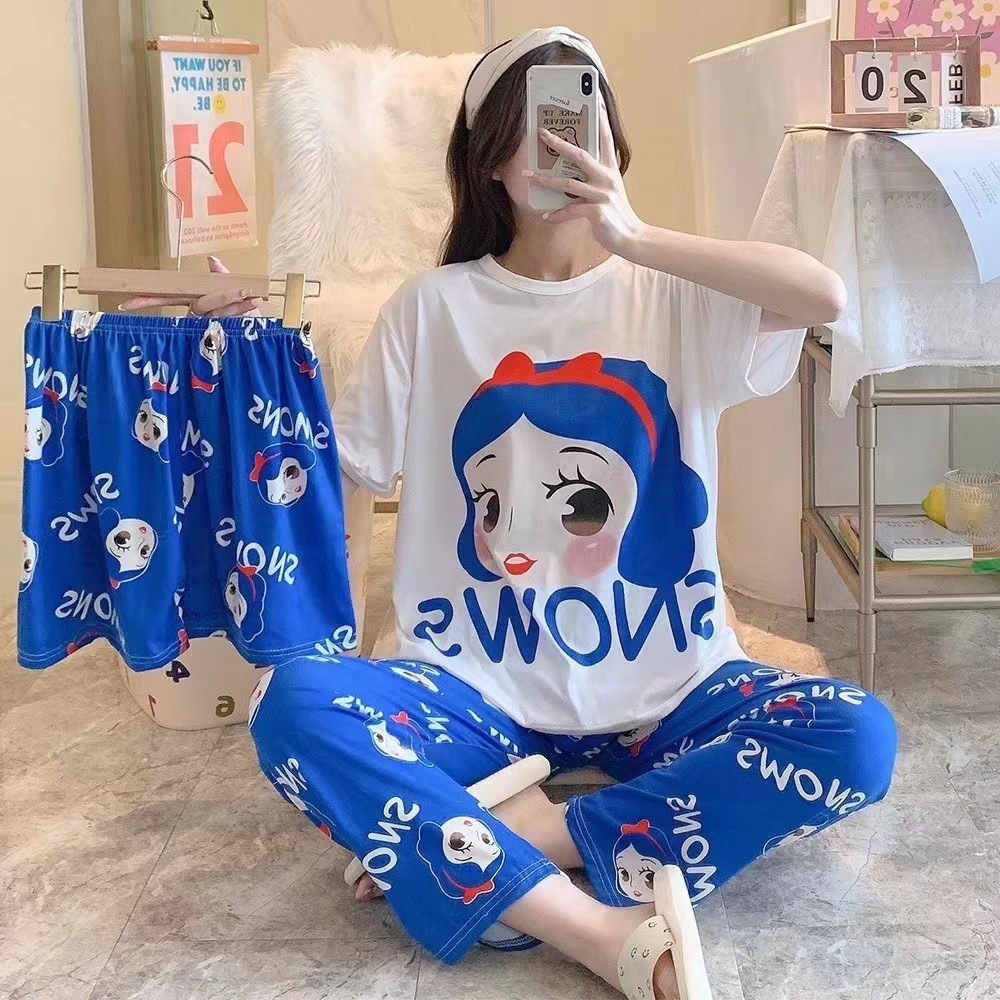  พร้อมส่ง ชุดนอนเซ็ท 3 ชิ้น ชุดนอนน่ารัก ชุดนอนแฟชั่น สไตล์เกาหลี ลายการ์ตูน Free Size Womens pajamasLittleStar1