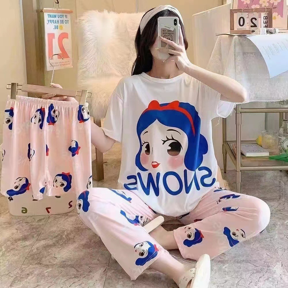  พร้อมส่ง ชุดนอนเซ็ท 3 ชิ้น ชุดนอนน่ารัก ชุดนอนแฟชั่น สไตล์เกาหลี ลายการ์ตูน Free Size Womens pajamasLittleStar1