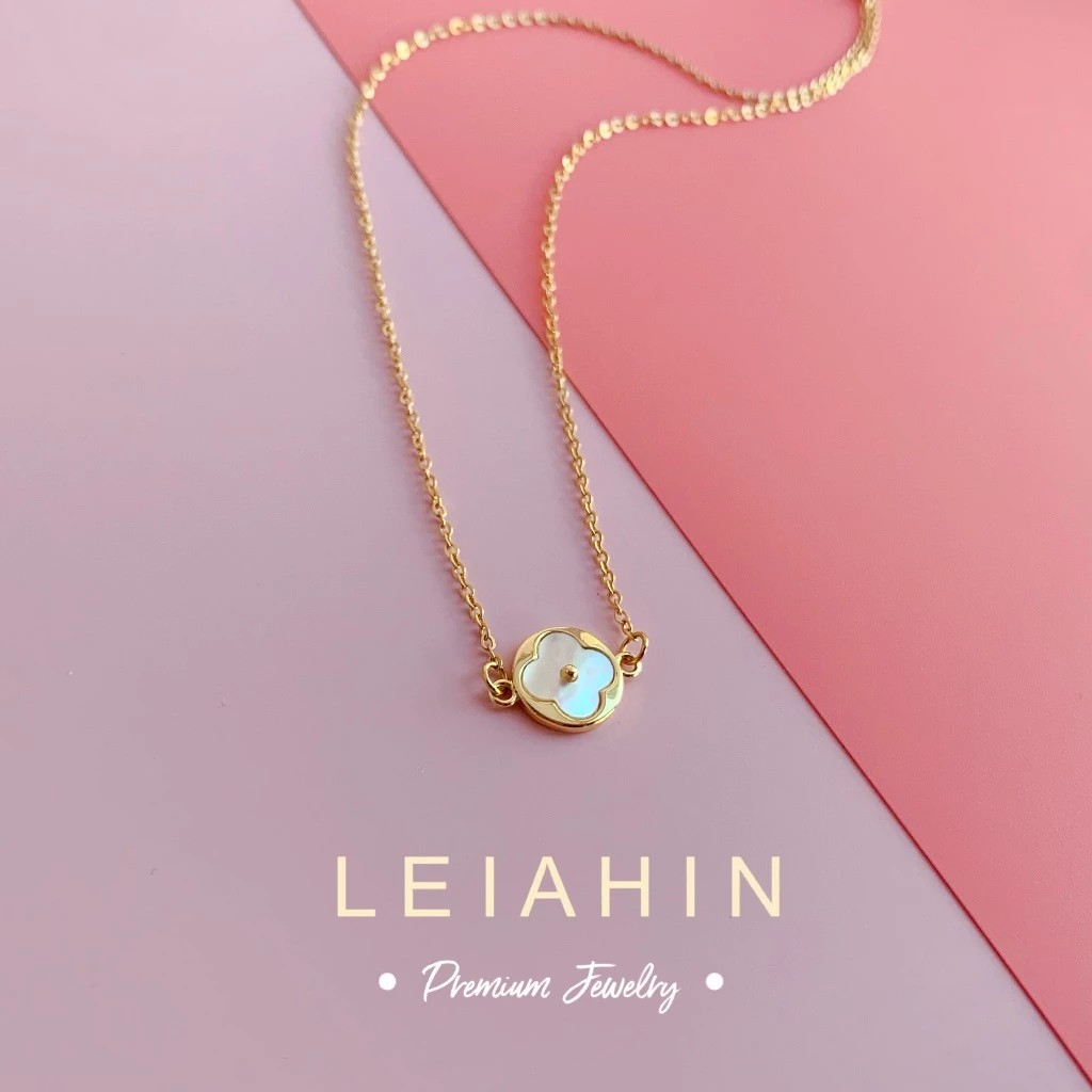 LEIAHIN แฟชั่นผู้หญิงทุกวันสร้อยคอสร้อยคอโคลเวอร์เปลือกหอยจี้สร้อยคอเครื่องประดับที่ไม่ซ้ำกันวันทำงานอุปกรณ์เสริมของขวัญวันเกิด — ของมงคลหมวดไลฟ์สไตล์และของขวัญ