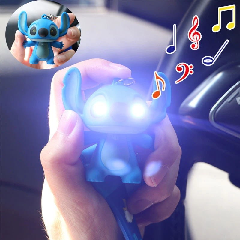 Stitch LED เสียงฉันรักคุณพวงกุญแจอะนิเมะการ์ตูนตัวเลขเรืองแสง Night Light Stitch Angel ความแปลกใหม่จี้เครื่องประดับของเล่นวันเกิด — ของมงคลหมวดเลขมงคล