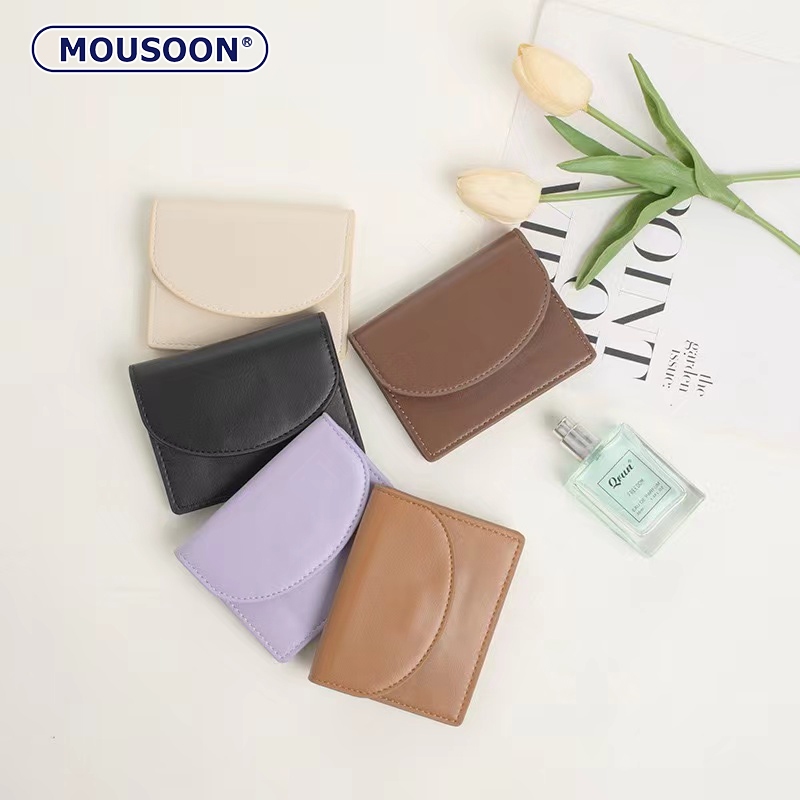 MOUSSON Womens Wallet กระเป๋าบัตรผู้หญิงเกาหลีมีความละเอียดอ่อนและใช้งานได้จริง กระเป๋าใส่เหรียญขนาดเล็กและพกพาสะดวก