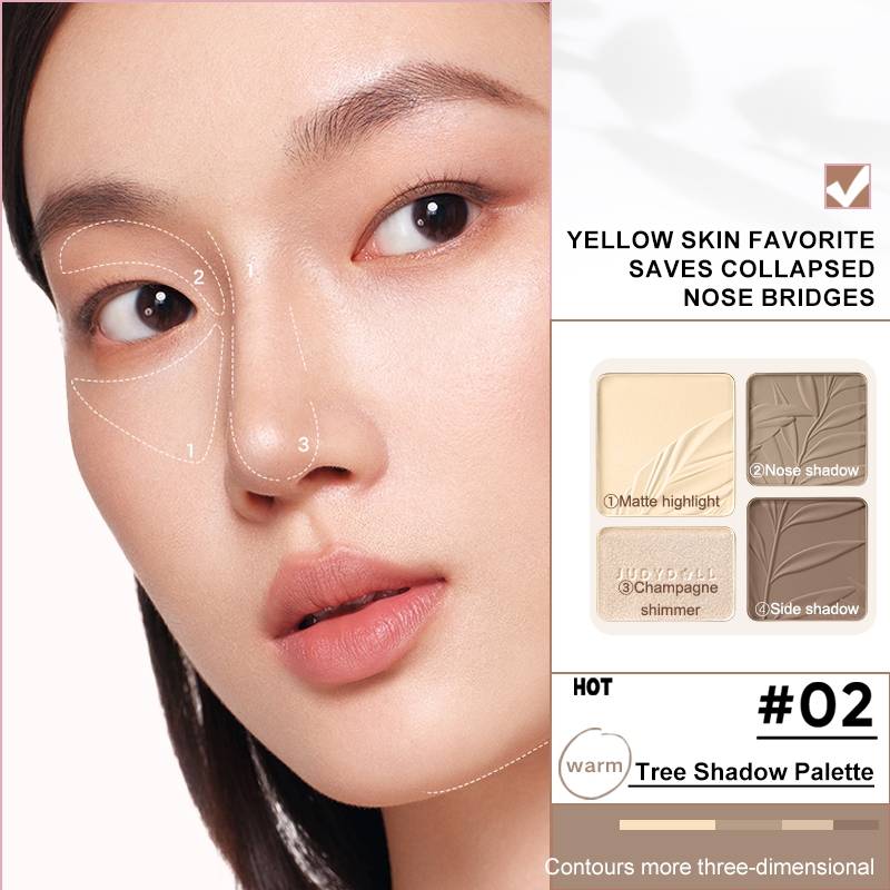 New Blush Palette JUDYDOLL ไฮไลท์และคอนทัวร์พาเลต สีธรรมชาติ ทนทานตลอดเวลา บลัช กันน้ำ 9g