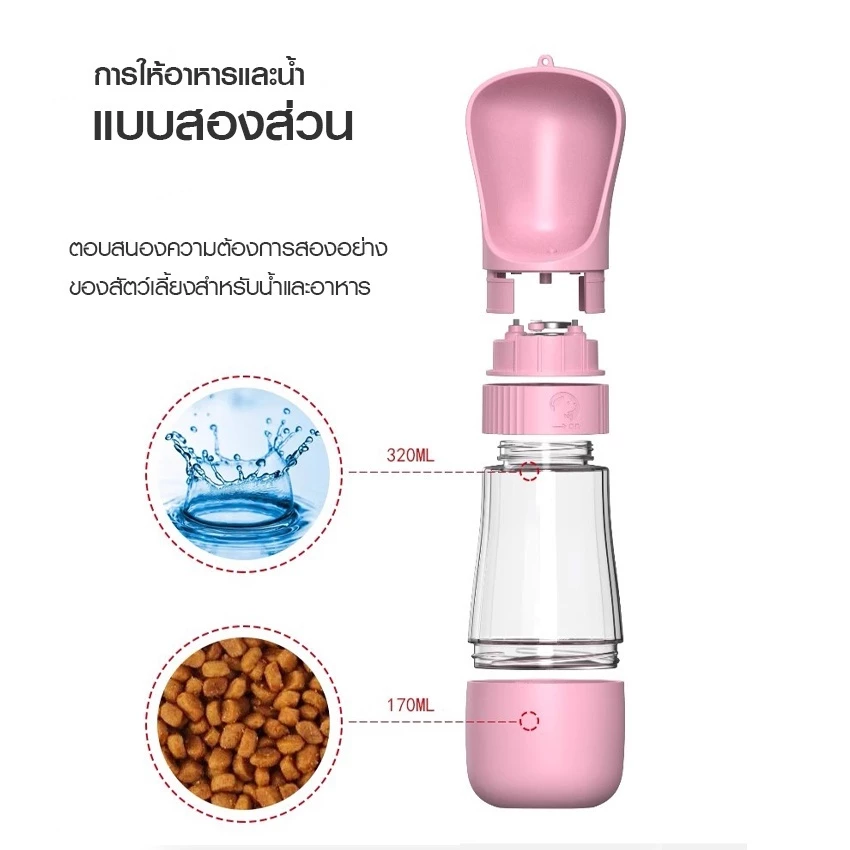 ขวดน้ําหมา ขวดน้ําแมว ถ้วยสุนัข ขวดน้ํา pet กระบอกน้ำสุนัขพกพา ที่ให้น้ำสัตว์เลี้ยงแบบพกพา และ ขนม ขวดน้ำแมว ขวดน้ำหมา กระบอกน้ำหมา กระบอกน้ำสุนัข
