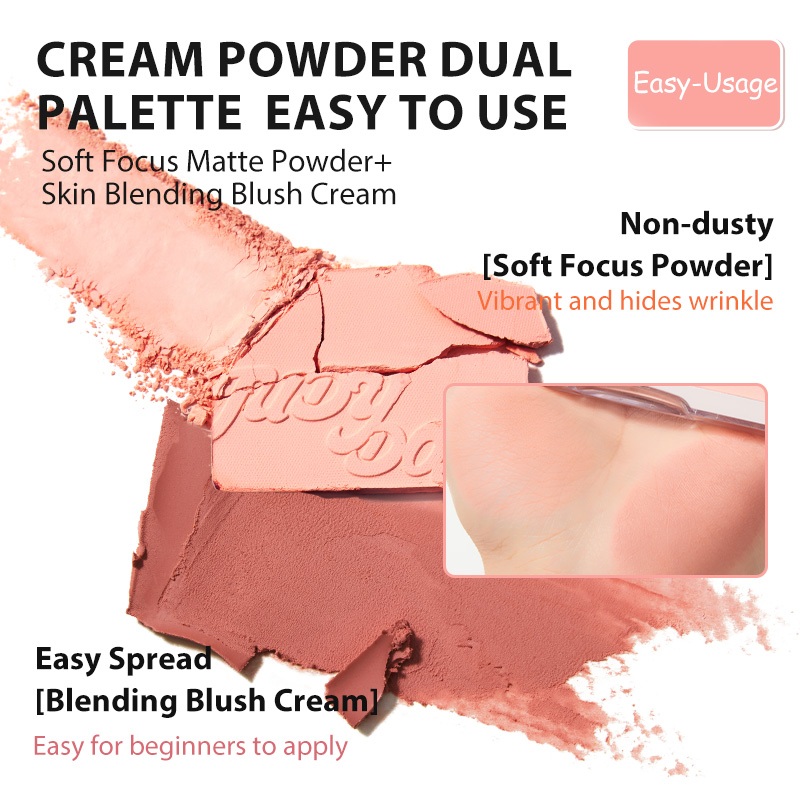 New Blush Palette JUDYDOLL ไฮไลท์และคอนทัวร์พาเลต สีธรรมชาติ ทนทานตลอดเวลา บลัช กันน้ำ 9g